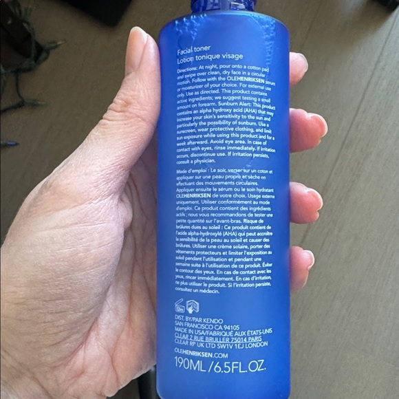 Ole Henriksen Transform Blue Glow2OH 7% AHA Dark Spot Toner New 6.5 Fl Oz - Picture 6 of 7